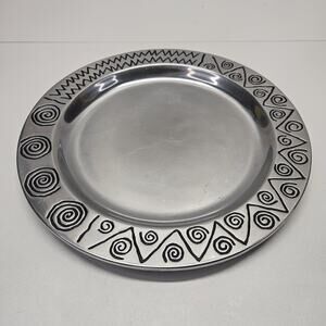 Vintage Wilton Armetale Reggae Round Serving Plate Platter 12" Round